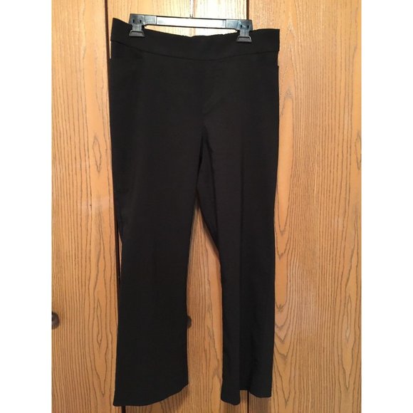 C Sport Black Dress Pants Womens Size M 26" Inseam Pull On Slacks Stretch - Picture 1 of 8